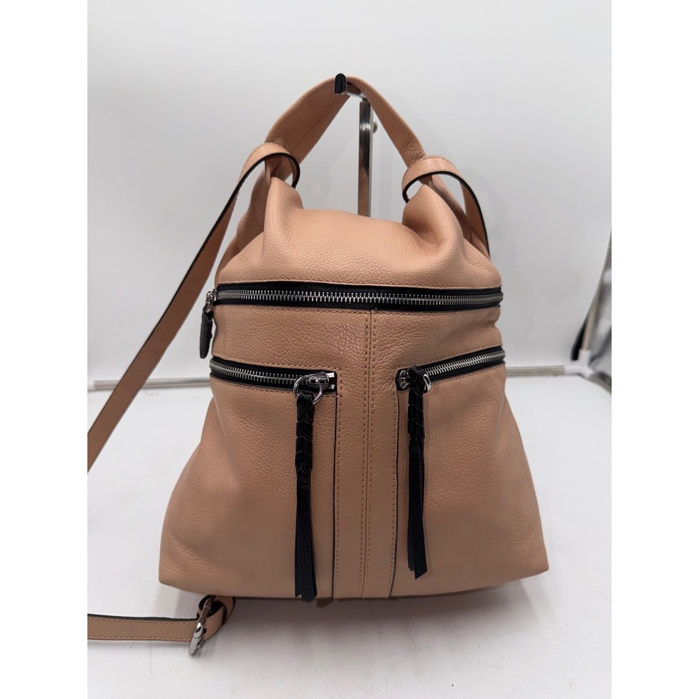 orYANY Beige Leather Convertible Backpack